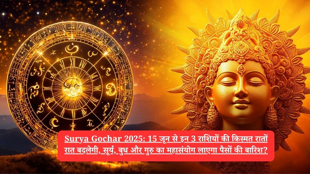Surya Gochar 2025: 15 जून से इन 3 राशियों की किस्मत रातों रात बदलेगी, सूर्य, बुध और गुरु का महासंयोग लाएगा पैसों की बारिश?