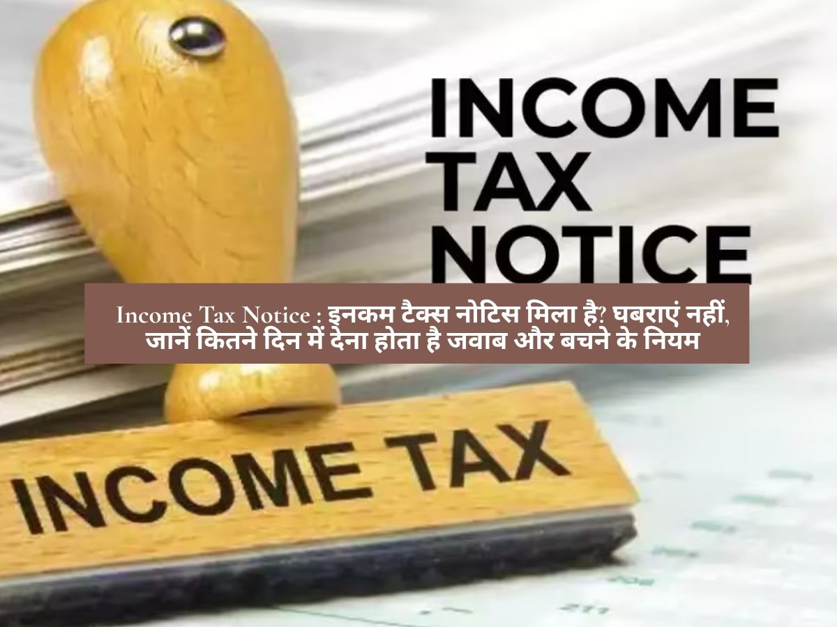 Income Tax Notice : इनकम टैक्स नोटिस मिला है? घबराएं नहीं, जानें कितने दिन में देना होता है जवाब और बचने के नियम