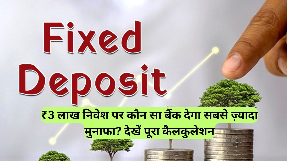 Fixed Deposit: ₹3 लाख निवेश पर कौन सा बैंक देगा सबसे ज़्यादा मुनाफा? देखें पूरा कैलकुलेशन