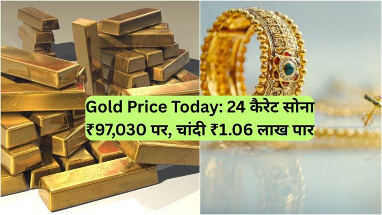Gold Price Today: 24 कैरेट सोना ₹97,030 पर, चांदी ₹1.06 लाख पार