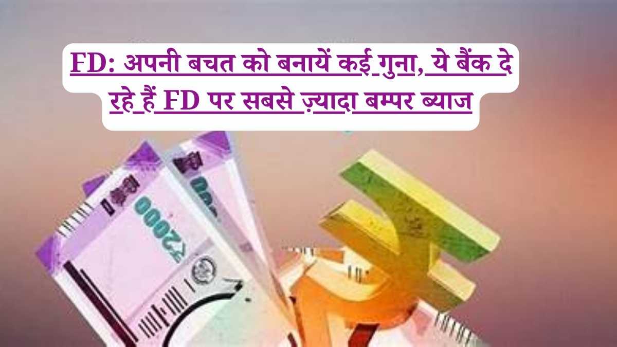 FD: अपनी बचत को बनायें कई गुना, ये बैंक दे रहे हैं FD पर सबसे ज़्यादा बम्पर ब्याज