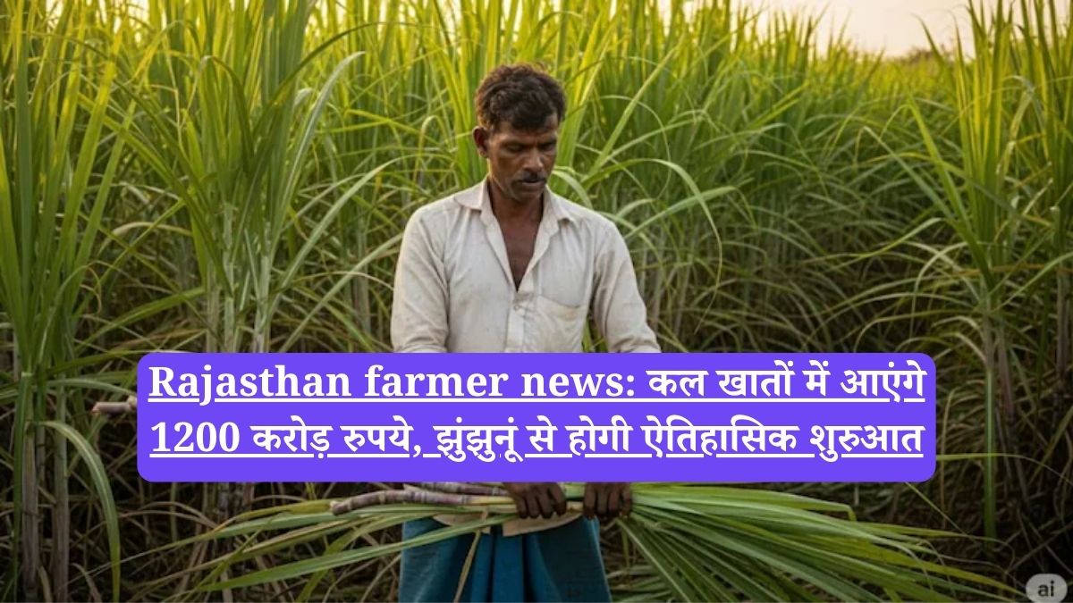 Rajasthan farmer news: कल खातों में आएंगे 1200 करोड़ रुपये, झुंझुनूं से होगी ऐतिहासिक शुरुआत