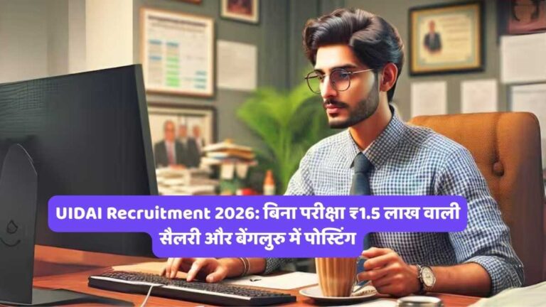 UIDAI Recruitment 2026: बिना परीक्षा ₹1.5 लाख वाली सैलरी और बेंगलुरु में पोस्टिंग