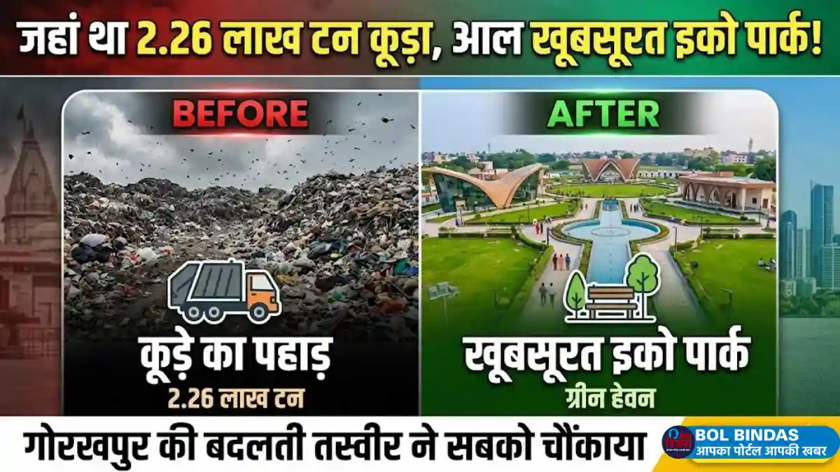 Gorakhpur eco park: जहां था 2.26 लाख टन कूड़ा, आज बना खूबसूरत इको पार्क, गोरखपुर की बदलती तस्वीर ने सबको चौंकाया