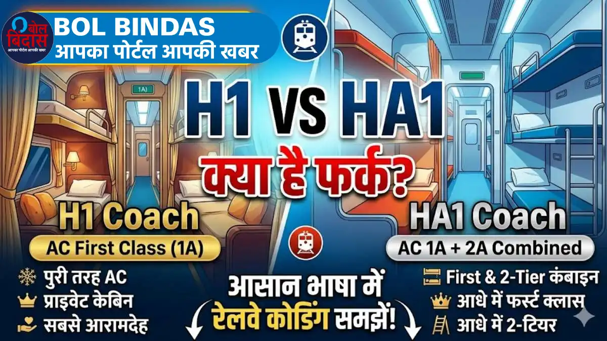 Indian Railways Coach : क्या आप जानते हैं ट्रेन में H1 और HA1 कोच में क्या फर्क है? आसान भाषा में समझें रेलवे की कोडिंग