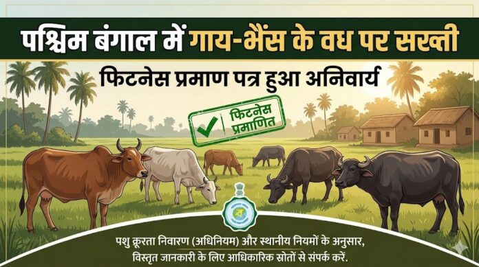 WestBengal: पश्चिम बंगाल में गाय-भैंस के वध पर सख्ती, फिटनेस प्रमाण पत्र हुआ अनिवार्य